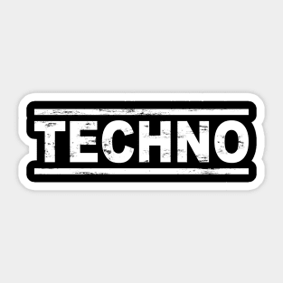 TECHNO MUSIC WHITE TEXT Sticker